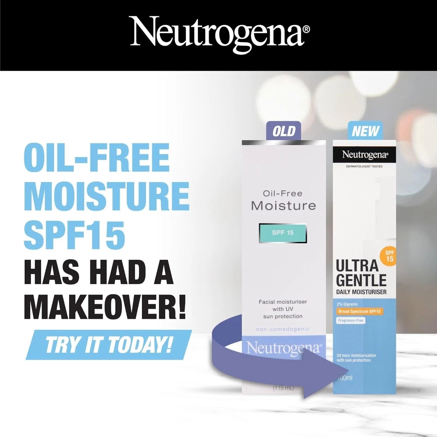 Neutrogena Oil Free Face Moisturizer SPF 15 For Long Lasting (100ml) Free Shipp