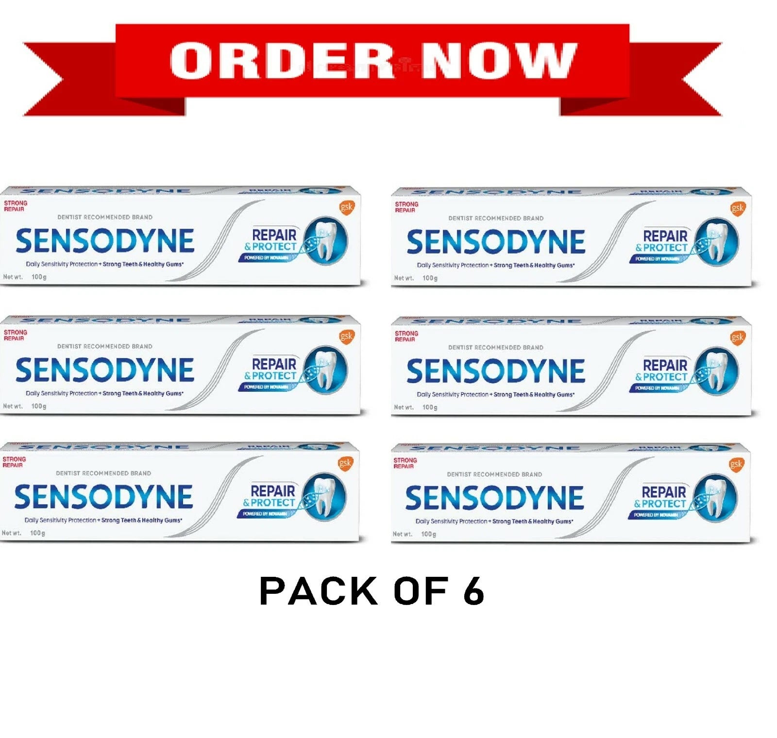 Sensodyne Repair & Protect with NOVAMIN 70 gm (pack of 6) Free Shipping