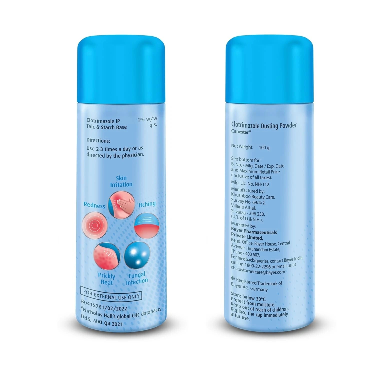 Canesten Dusting Powder for Daily Skin 100g (Pack of 3)