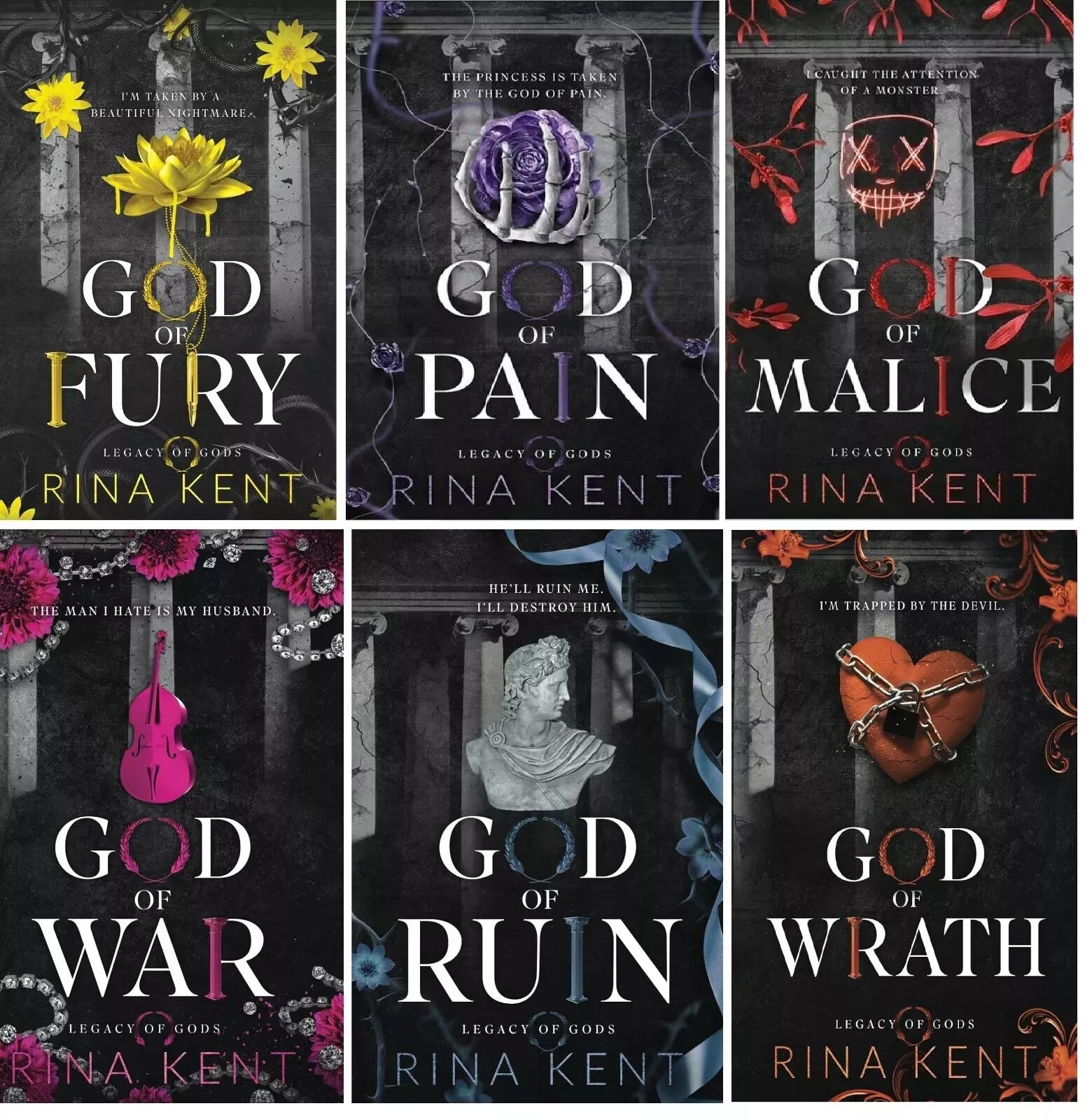 Legacy of Gods Series 6 Books Set by Rina Kent - paperback