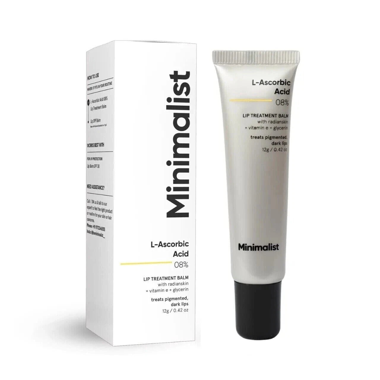 Minimalist 8% L-Ascorbic Acid Lip Treatment Balm with Vitamin E-12 gm
