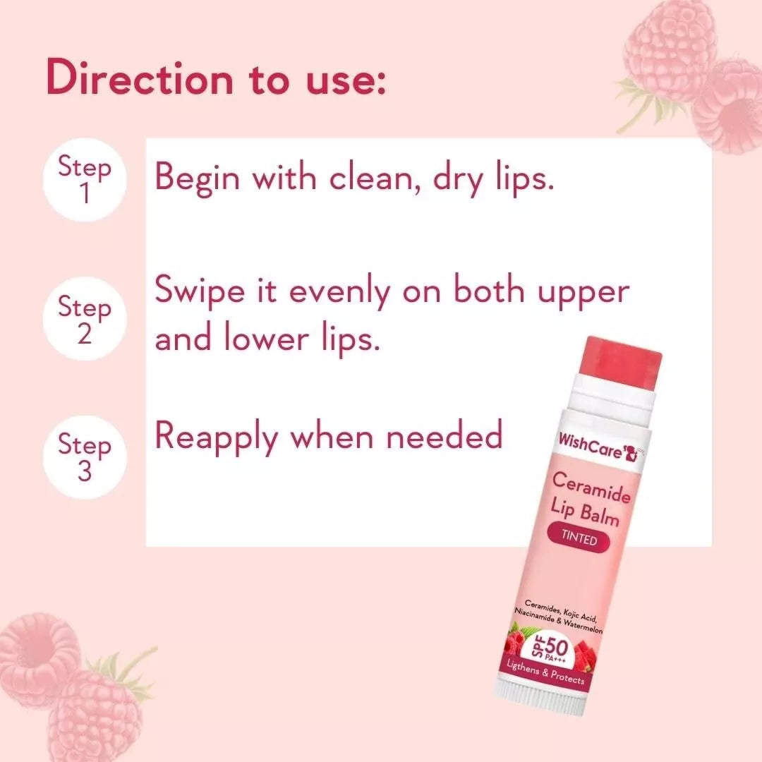 WishCare Tinted Ceramide Lip Balm For Lip Lightening 5gm