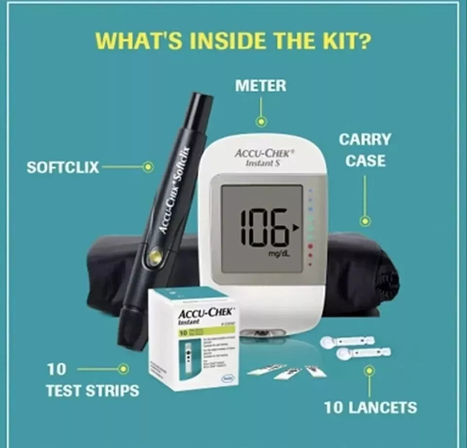 Accu-Chek Instant S Glucose Meter Kit – Fast & Accurate Blood Sugar Monitoring