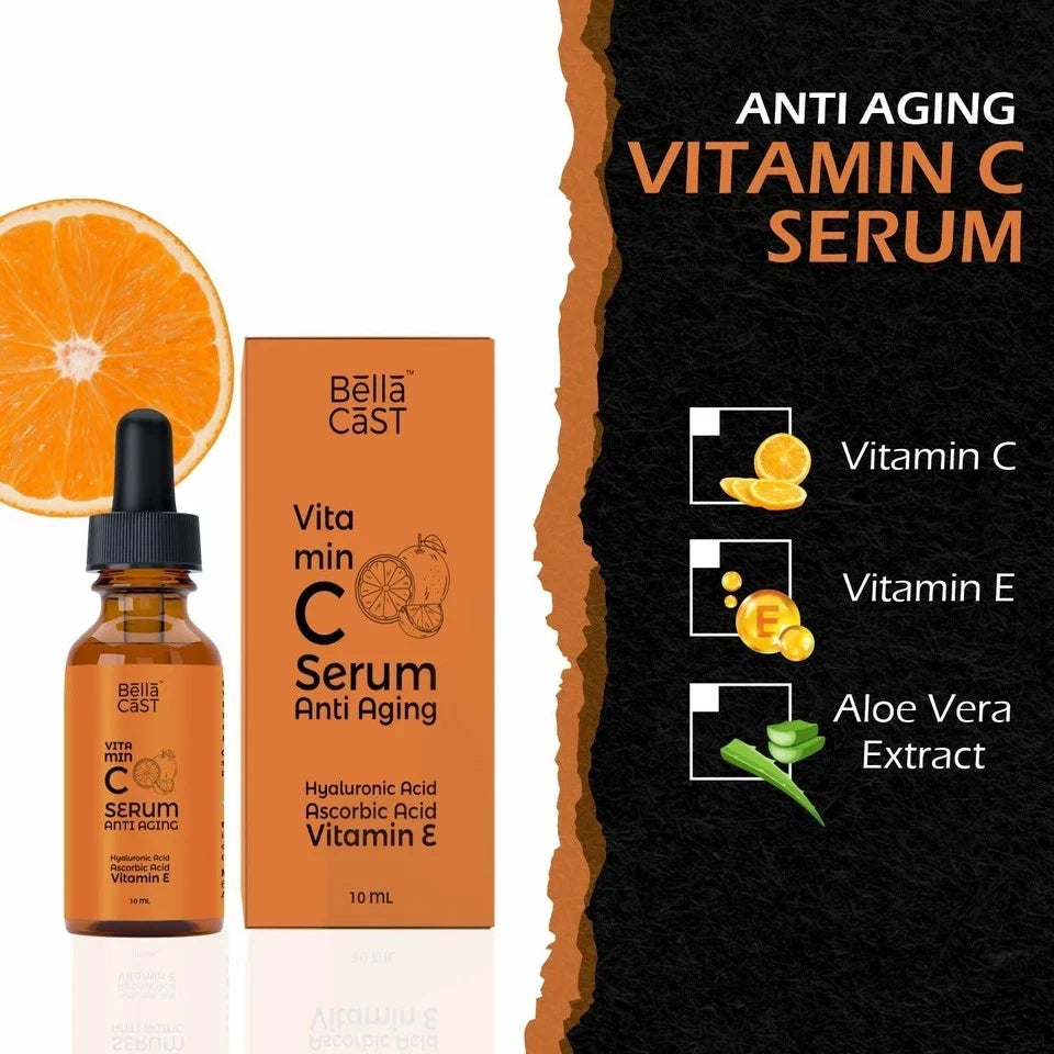 BellaCast Vitamin C Face Serum for Dark Spot Reduction with Vitamin E and Aloe vera 10 ml