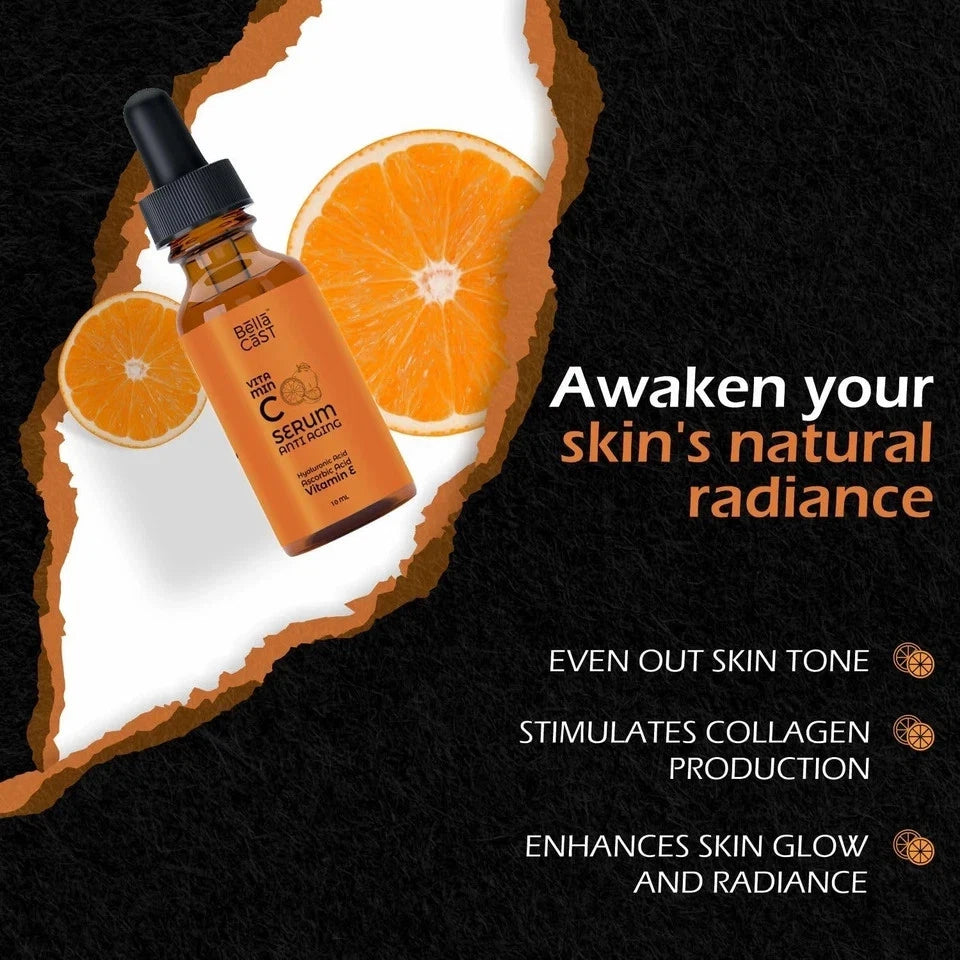BellaCast Vitamin C Face Serum for Dark Spot Reduction with Vitamin E and Aloe vera 10 ml