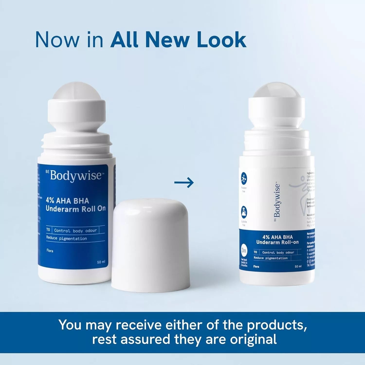 Be Bodywise 4% AHA BHA Underarm Roll on | Suitable for Sensitive Skin | 50ml