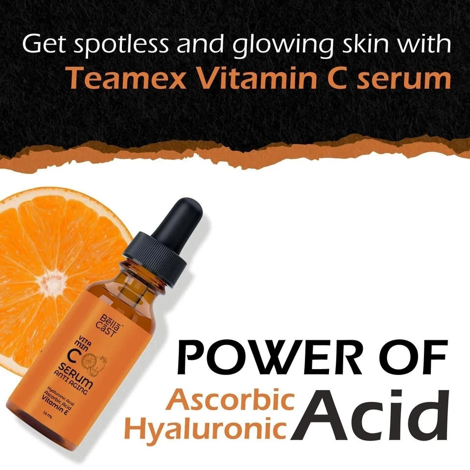 BellaCast Vitamin C Face Serum for Dark Spot Reduction with Vitamin E and Aloe vera 10 ml