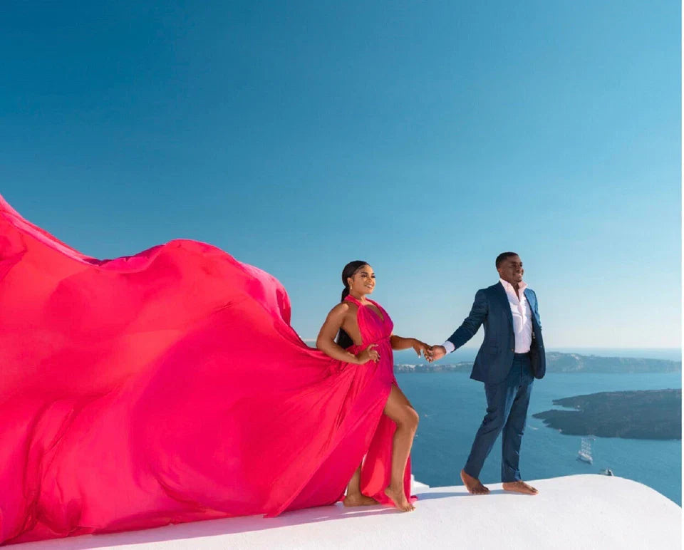 Women’s Long Satin Maxi Dress with Train for Photoshoots and Events