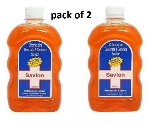 pack of 2 Savlon Antiseptic Liquid 500ml First Aid two Bottles